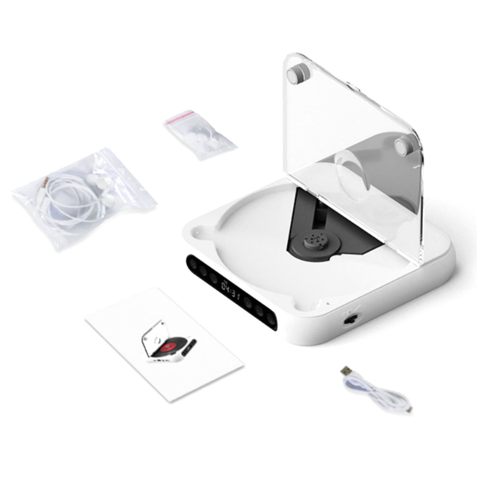 JIAHAOO Intuitive Bluetooth CD Player with Touch Buttons, Easy Navigation, Great for Managing Music Collections