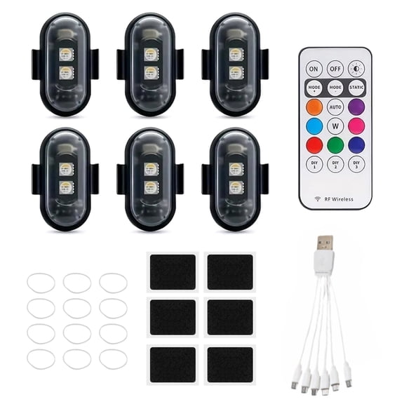 JIAHAOO LED Strobe Warning Lights 30 Modes Memory Function For Drones Traversing Aircraft Night Flying Safety IP65 Waterproof