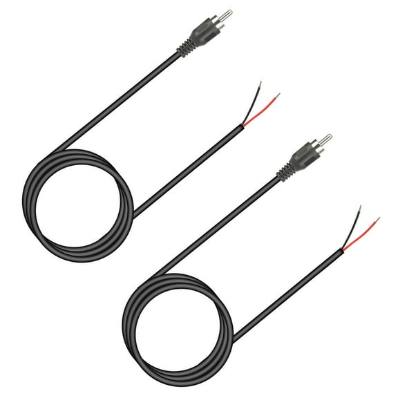 JIAHAOO Male RCA to Bare Wire Repair Cable 2 Pack 3.4 Feet Easy Solder Connector for Speaker TV DVD Audio Equipment 24 AWG