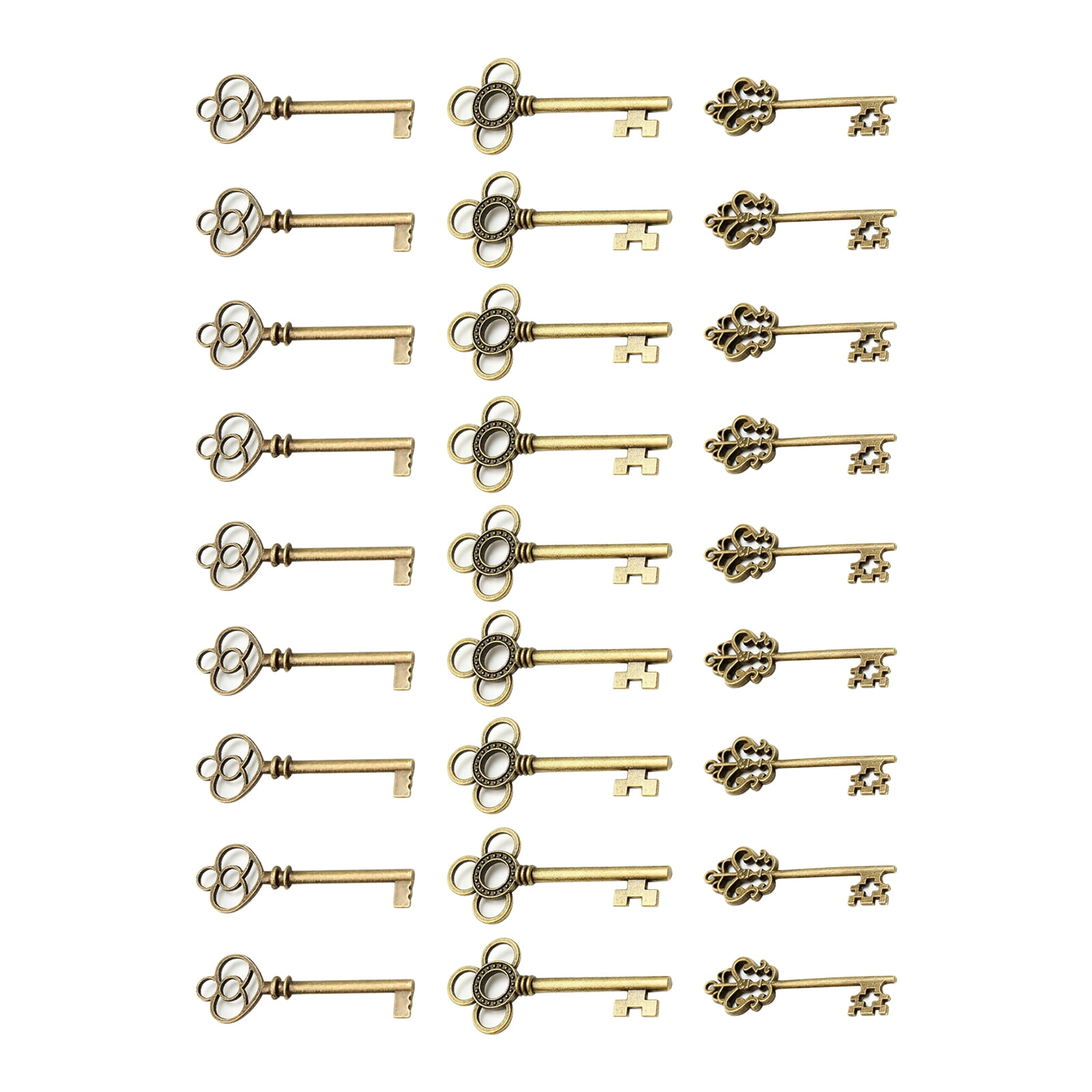 JIAHAOO Metal Alloy Keys 30pcs Bronze Vintage Style for Jewelry