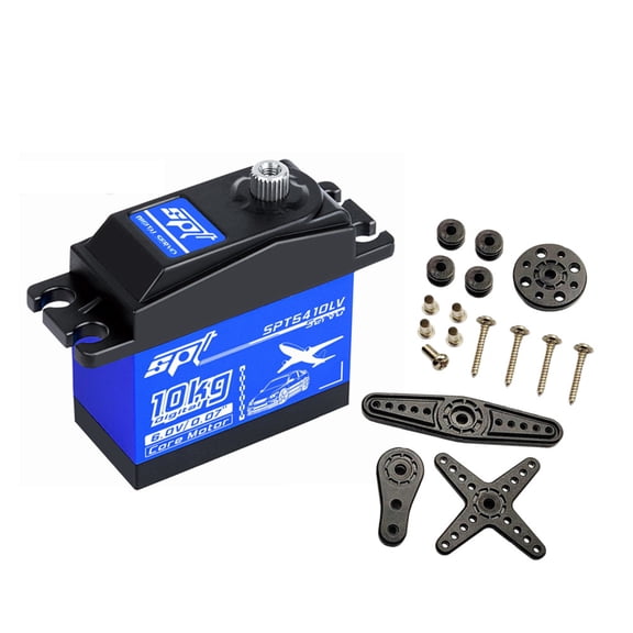 JIAHAOO Metal Gear Digital Steering Servo SPT5410LV 10kg Torque 4.8-6V 25T Futaba Spline for RC Model Use