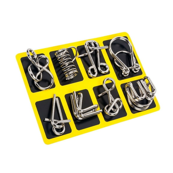 JIAHAOO Metal Interlocking Brain Teaser Puzzles 8 Pieces Set Wire Puzzles Test IQ and Improve Skills Logic Gift for Kids and Adults
