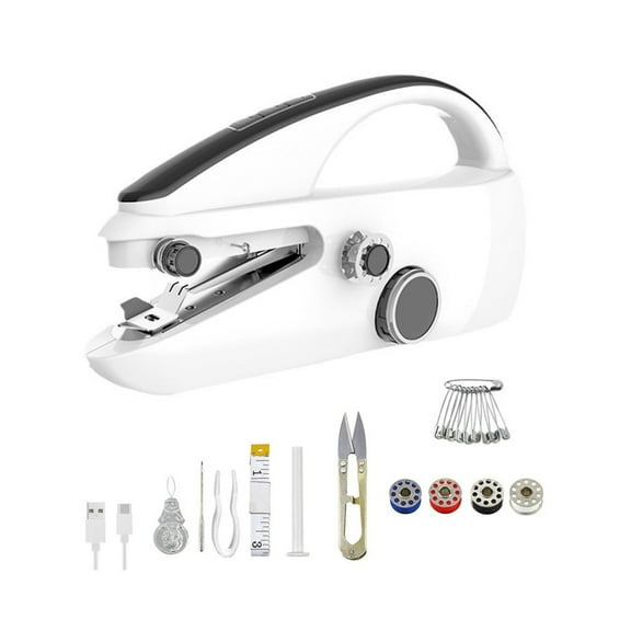 JIAHAOO Mini Sewing Machine Dual Speed Complete Kit for Fabrics up to 1.8mm Portable One Handed USB Battery Powered Lightweight