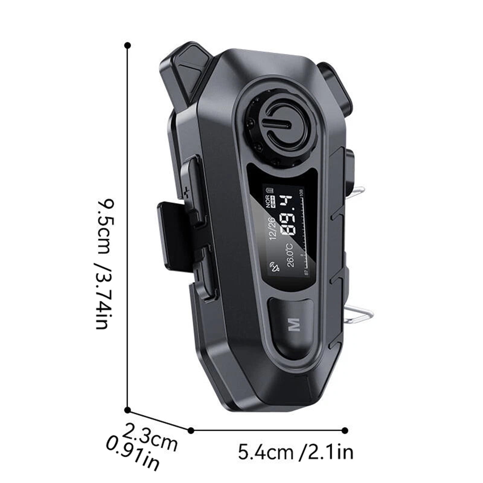 JIAHAOO Motorcycle Bluetooth Headset, ENC Noise Cancellation Bluetooth 5.4, ABS Black for Long-Distance Riders