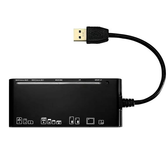 JIAHAOO Multi-Card Reader Adapter for Laptop, USB 3.0 Ports Expand, Simultaneous Read/Write 5 Cards