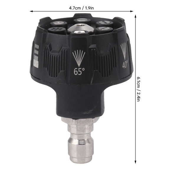 JIAHAOO Multi Purpose Pressure Nozzle for Washer 0 15 25 40 65 Degrees Shower Rinse 1/4 Quick Connect Aluminum Head Filter