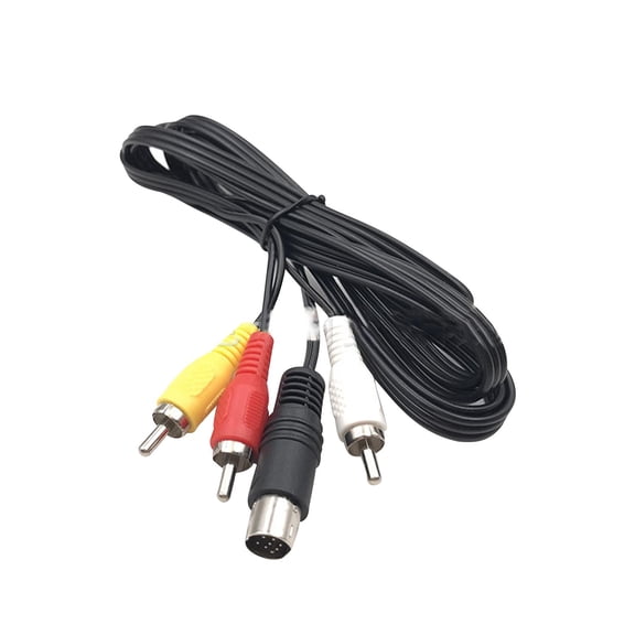 JIAHAOO New 180cm 9-Pin AV Cable for Sega Genesis 2/3, Features High-Definition Video and Audio Transfer via RCA