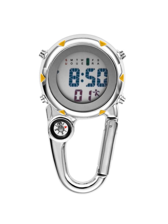 Carabiner Clip Watch Portable Design Mineral Glass Dial Backlight Feature For Construction Workers And Outdoor Enthusiasts