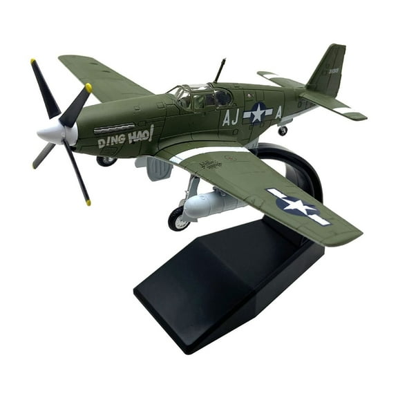 JIAHAOO P 51B Mustang Fighter Alloy Aircraft Model 1 72 Scale WW2 Plane Souvenir Static Display Gift for Collectors Adults Green Color