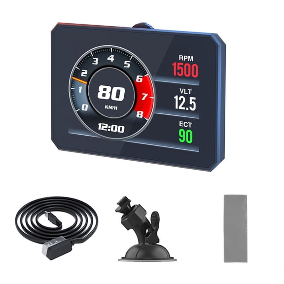 JIAHAOO P16-HUD OBD2 Interface Display for Engine Data Speed RPM Fuel Water Temp Voltage Mileage Diagnostic Tool