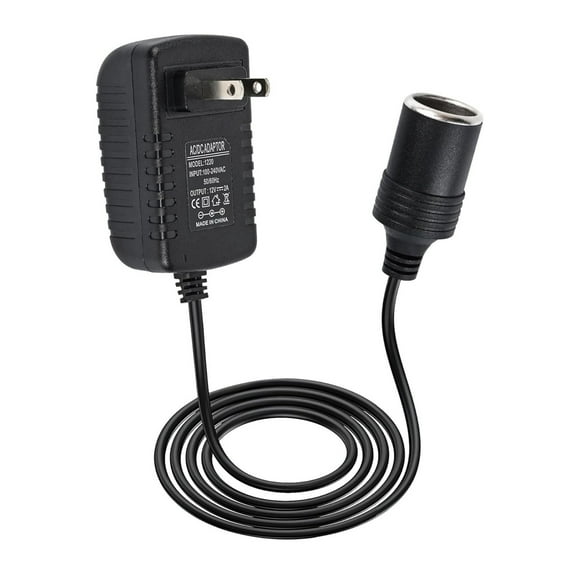 JIAHAOO Power Adapter AC to DC 12V 2A for Car Cigarette Lighter US Plug Safe Quiet LED Indicator Car MP3 Dash Cam