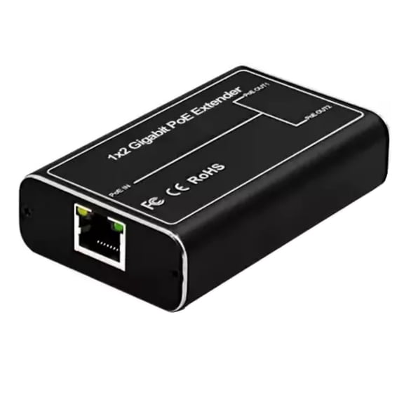 JIAHAOO Powerful POE Extender for Network Expansion, 1000mbps, Extends Range & Supplies Power to 2 Terminal Devices