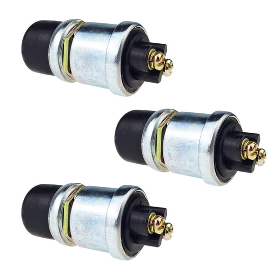 JIAHAOO Push Button Starter Switch 3PCS for Automotive Marine Boats 12V 50A Heavy Duty Metal Plastic Copper Automatic Reset