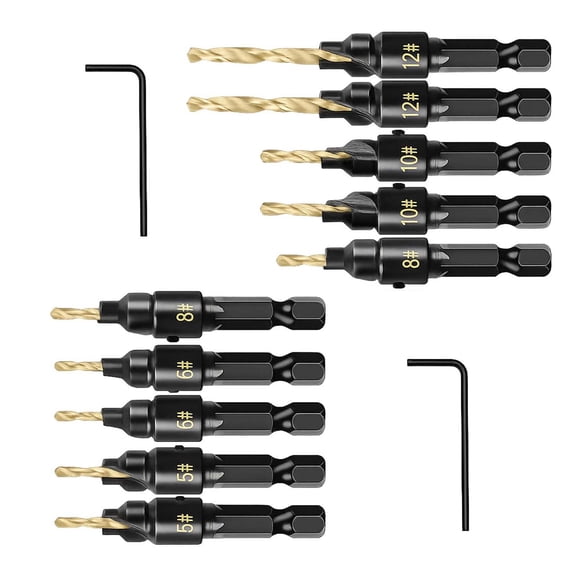 JIAHAOO Quick Swap Drill Bit Countersink Assembly With Hex Key For Portable Power Tool Accessory Replacement Use