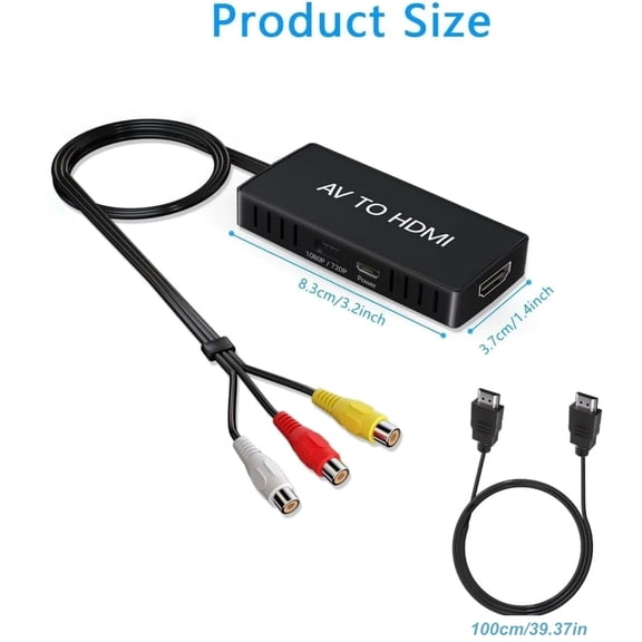 JIAHAOO RCA to HD Converter 1080P Output Plug Play for N64 WII VHS DVD Player Old Equipment HD TV Monitor Accessory
