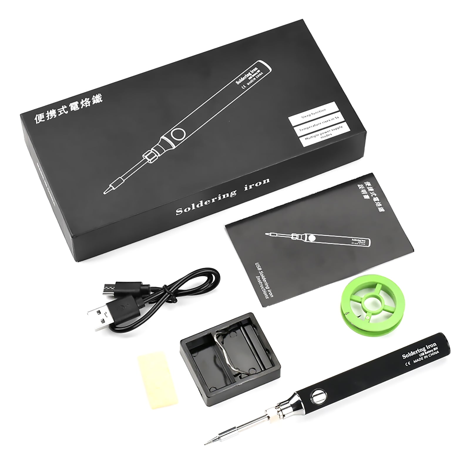JIAHAOO Rechargeable Electric Soldering Iron for DIY 5V USB Charging 330 450℃ Fast Heat Integrated Core Complete Kit Tool