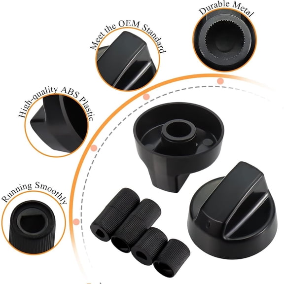 JIAHAOO Replacement Control Knobs High Quality Plastic Material 6-8mm Shaft Range For Oven Stove Simmerstat Gas Burner Equipment