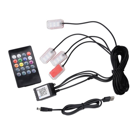 JIAHAOO Rgb Vehicle Ambient Light Set 4 Led Panels Multi Mode Control For Car Interior And Outdoor Decoration Use