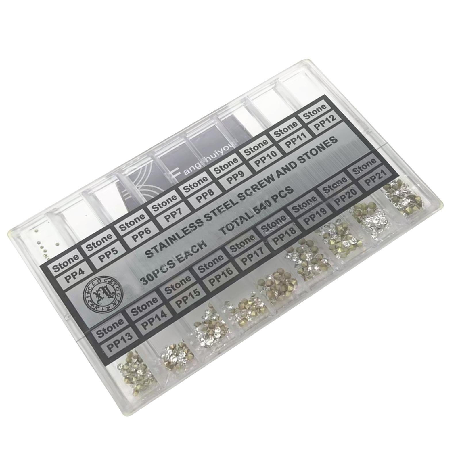 JIAHAOO Rhinestones for Watches 18 Popular Sizes, Silver Acrylic ...