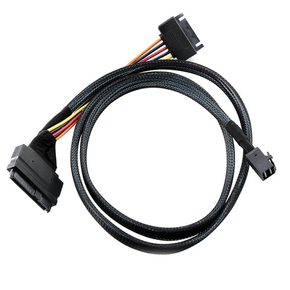 JIAHAOO SFF 8643 to SFF 8639 U.2 Cable Mini SAS Connector for NVMe SSD 50cm Connect PCIe Slot to U.2 Interface SATA Power Included
