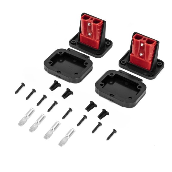 JIAHAOO Safe and Durable 50A Connector Kit for Winches Cranes Lifts RVs Trucks Boats Electrical Devices Flush Mounting with Dust Cover