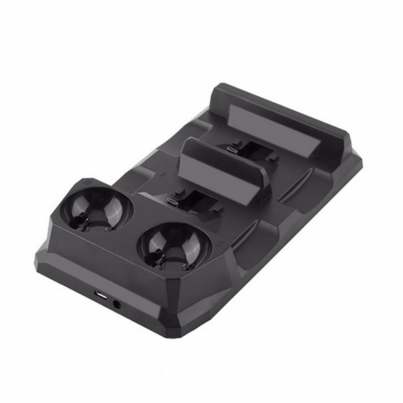 JIAHAOO Sleek Black LED Charging Station for PS4 Controllers - Dual Ports, Perfect for Gaming Setups