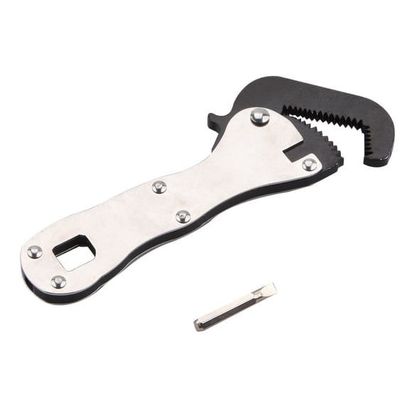 JIAHAOO Small Adjustable Wrench Silver Stainless Steel for Nuts Bolts 5/16 TO 3/4 Built in Screwdriver Function Compact Lightweight Design