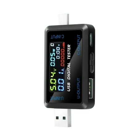 JIAHAOO Smart USB Type C Voltmeter Current Meter for Real-time Electrical Appliance Charging Status Monitoring 0-5A Range