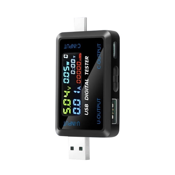 JIAHAOO Smart USB Type C Voltmeter Current Meter for Real-time Electrical Appliance Charging Status Monitoring 0-5A Range