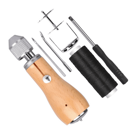 JIAHAOO Steel Wooden Leather Hand Sewing Machine With Spool Wax Line For DIY Leather Canvas Craft Projects