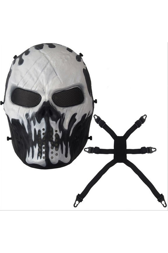 Tactical Skull Face Mask for Paintball Enhanced Visibility, Ventilated Design for Strategic Gameplay & Training