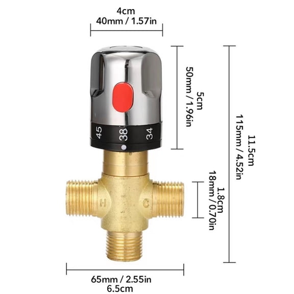 JIAHAOO Thermostatic Bathtub Mixing Valve G1/2 Thread Anti Scald Safety Structure For Shower Bidet Wash Basin Application