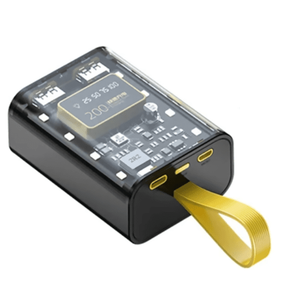 JIAHAOO Transparent DIY Power Bank Case for 18650 Batteries Free Welding Kit with Digital Display Fast Charging Night Light