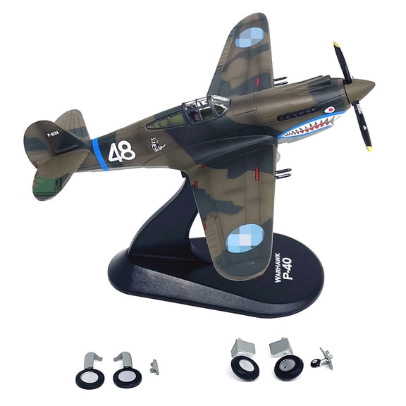 JIAHAOO US P-40C Warhawk Fighter Model 1:72 Scale Die Cast Alloy Plastic for Desk Showcase Display Enthusiast