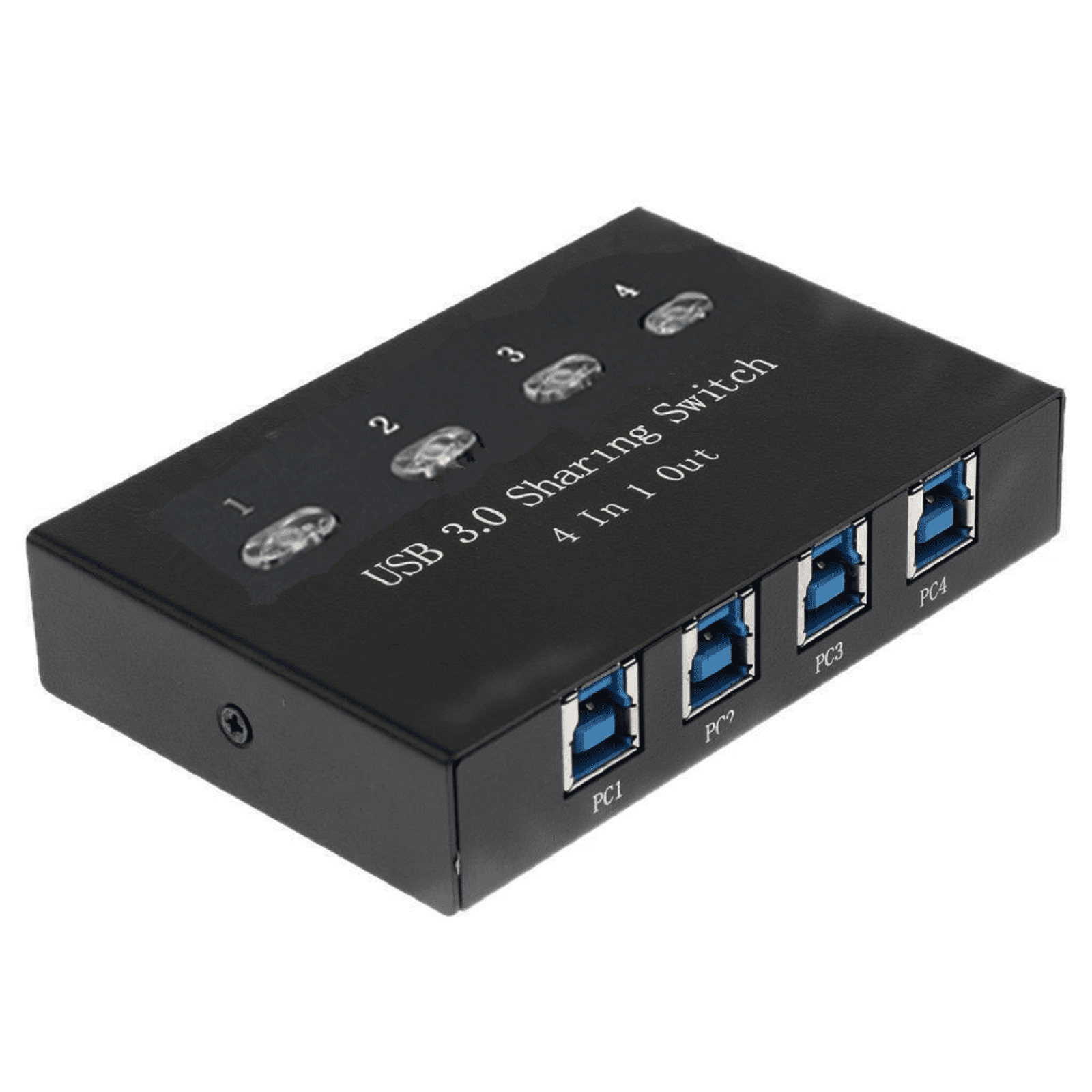 JIAHAOO USB 3.0 KVM Switch 4 Port Device Sharing for Multiple Computers Keyboard Mouse Printer Switcher Plug and Play Compact Design