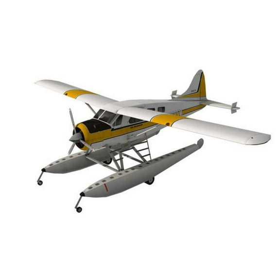 JIAHAOO Unassembled Paper Craft Kit for Building DHC-2 Beaver Float Seaplane Models, Ideal for Aviation Enthusiasts and Hobbyists