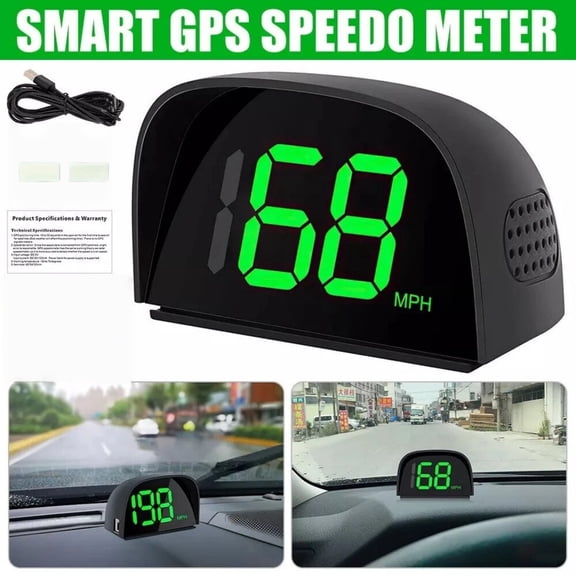 JIAHAOO Universal Car GPS HUD Speedometer No Speed Skip Clear Large Font Sunshade Structure For Vehicle Interior Dashboard Use