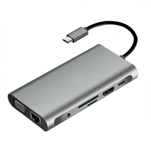 JIAHAOO Versatile 10-Port Hub for Multiple Devices, Supports 100W PD & 4K HDMI, Perfect for Creators & Gamers