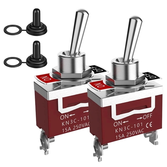 JIAHAOO Versatile Toggle Switch 2 Pack IP65 Waterproof for Vehicles Boats Campers Auxiliary Systems Fog Lights Chassis Lights Metal Plastic