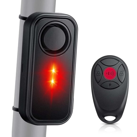 JIAHAOO Vibration Triggered Bike Alarm Wireless Remote Control LED Light IP66 Waterproof For Bicycles Motorcycles Anti-Theft