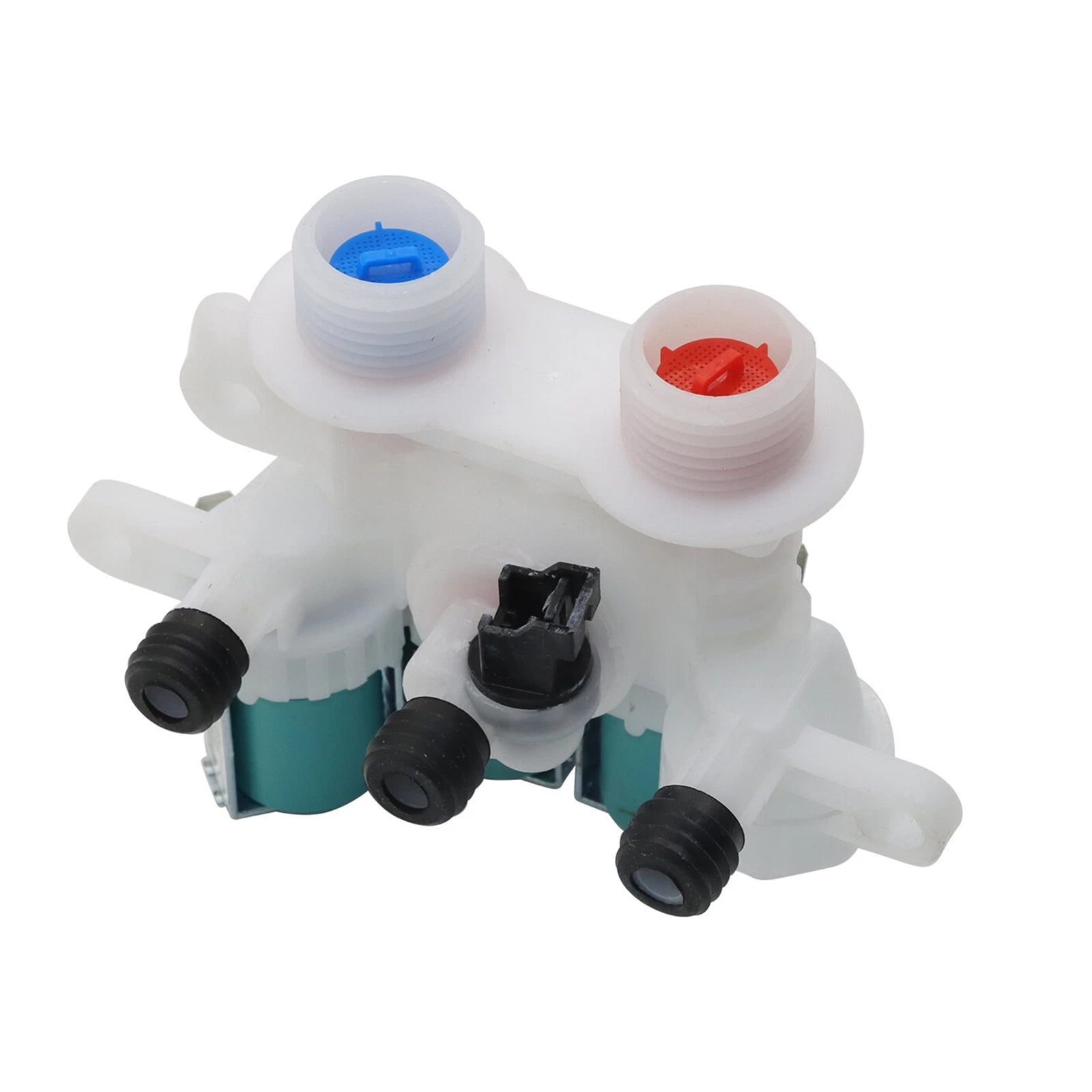 JIAHAOO Water Inlet Valve for Whirlpool Kenmore Maytag Washing Machine W11096268 Plastic Metal Red Blue Ports Tested