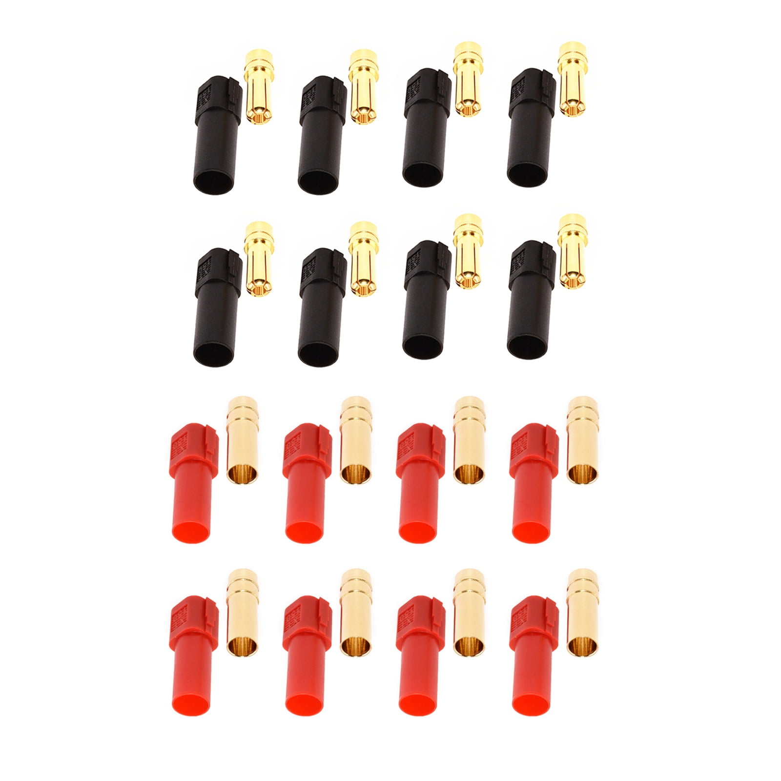 JIAHAOO XT150 Power Connectors, 8 Male & 8 Female, 60A, 500V, 8AWG, Gold Plated, Red/Black Housings, PA, Connector Part Kit