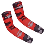 JIAHONG Arm Sleeves for Kids Youth Basketball Football Baseball UV Sun Protection Sports Compression Arm Cover Summer Sunblock, Red