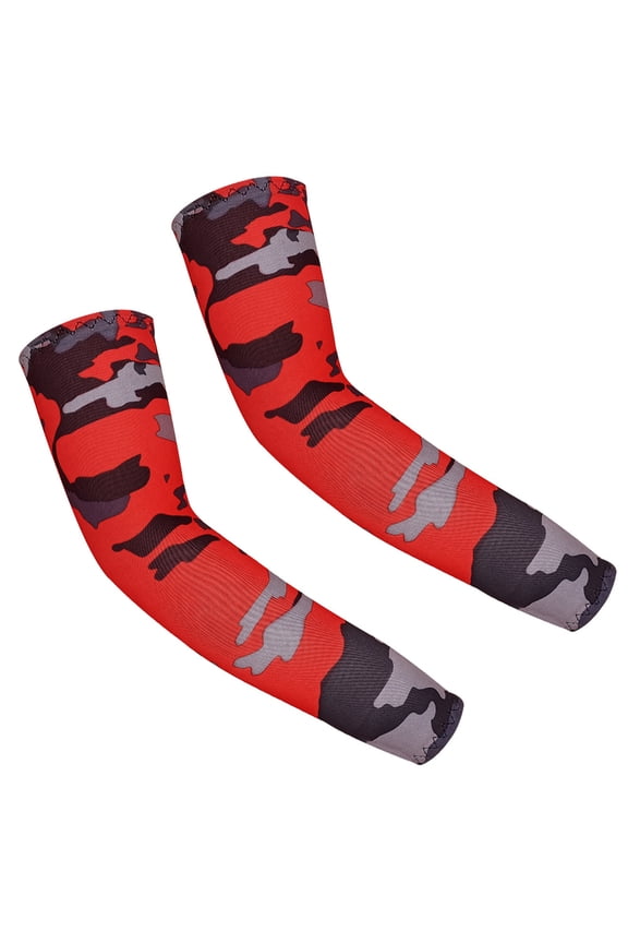 Arm Sleeves for Kids Youth Basketball Football Baseball UV Sun Protection Sports Compression Arm Cover Summer Sunblock, Red