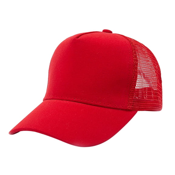JIAHONG Baseball Hats Breathable Mesh Quick Dry Adjustable Golf Baseball Cap Athletic Solid Fitted Versatile Athletic Tongue Hat, Red