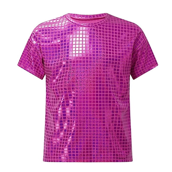 JIAHONG Boys Short Sleeve Shirts Graphic Print Round Neck Short Sleeve T-Shirts Cute Pullover Tops Summer T-Shirts Toddler To Big Kid,Hot Pink,4-5 Years