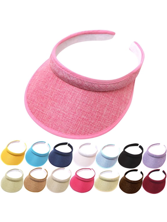Cloth Covered Slip-On Visor for Women, Adjustable Cap Sports Sun Visors for Men, Black