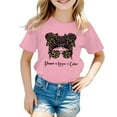 thumbnail image 1 of JIAHONG Girl Shirts Size 10-12 Round Neck Graphic Print Girls' Short-Sleeve Shirts and Tops Trendy Summer Tops School Clothes for Girls, Pink, 1 of 5