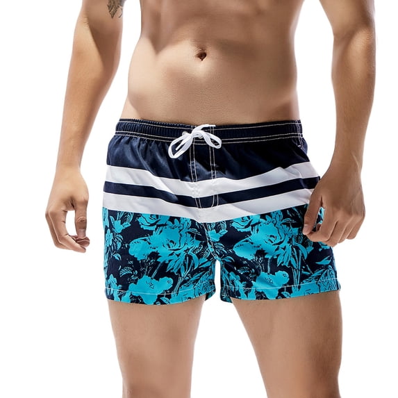 JIAHONG Hawaiian Men's Summer Beach Fashion Print Casual Shorts Swim Trunks Sports Running Bathing Suits, Grey