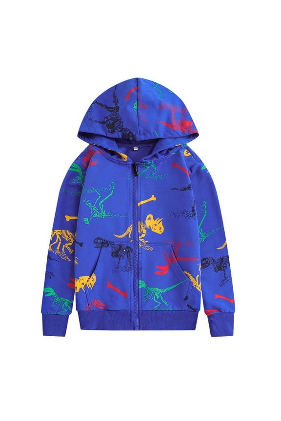 Toddler Zip Up Hoodie Sweatshirt Fall Clothes Boys Jacket With Hood, Blue, 11-12 Years